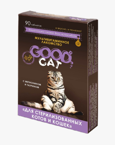 GOOD CAT Мультивитаминное лакомcтво для стерилизованных Котов и Кошек 90таб