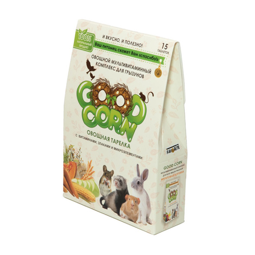 GOOD CORN Овощной Мультивитаминный комплекс для грызунов  ОВОЩНАЯ ТАРЕЛКА  15таб (ш б=шт)