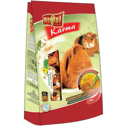 0131 POKARM KARMEO DLA ŚWINKI 400g W WORKU Complete food for guinea pig 400g