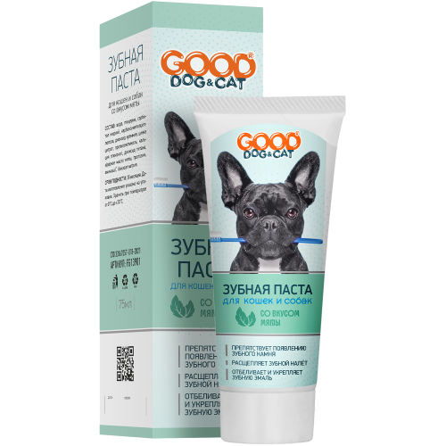 Good Dog&Cat Зубная паста для кошек и собак со вкусом МЯТЫ 75 мл