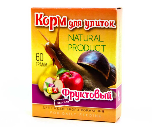 PETLUNCH корм для улиток Фруктовый , коробка 60 гр