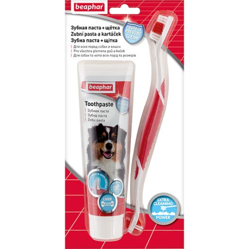 Tooth paste 100г Зубная паста+ зубная щетка для собак и кошек с вкусом печени (15407)