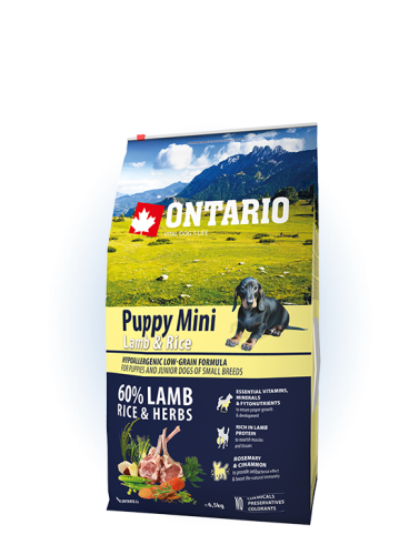 Ontario Puppy Mini Lamb&Rice Сухой корм для щенков мелких пород, с бараниной и рисом, 6.5 кг.