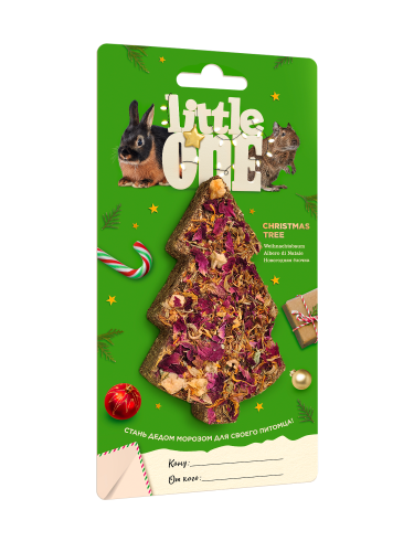 Little One Новогодняя елочка. Лакомство-игрушка для морских свинок,кроликов,шиншилл и дег65г (6ш ко)