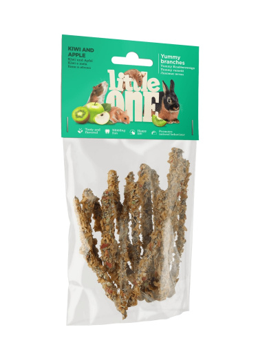 Little One Лакомые ветви с киви и яблоком. Лакомство для всех видов грызунов