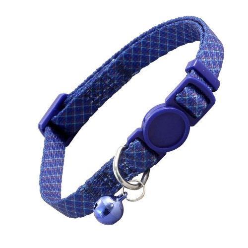 21261010 Ошейник нейлоновый для кошек Клетка тёмно-синий, 10x210-330мм, Triol