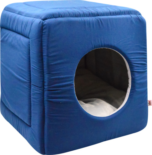 766512 дом куб-трансформер поплин №1 42 42 40 см темно-синий