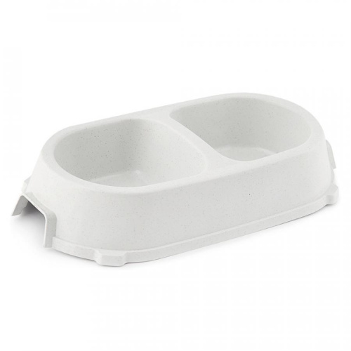 FAVORITE миска пластиковая двойная нескользящая 0,45л. мраморная