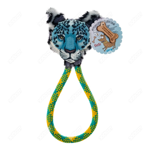 sh-08139 Дразнилка для собак Снежный барс на плетеном шнуре